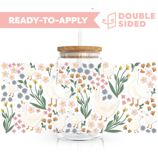 [ Double Sided ] 16oz Cup UV DTF Decal | Duck & Spring