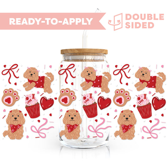 [ Double Sided ] 16oz Cup UV DTF Decal | Puppy Love