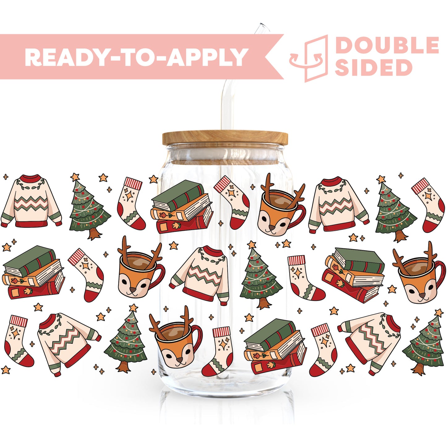 [ Double Sided ] 16oz Christmas Cup Decal  | Cozy Winter Time