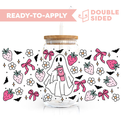 [ Double Sided ] 16oz Cup UV DTF Decal | Stanley Girl Ghost