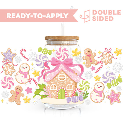 [ Double Sided ] 16oz Cup UV DTF Decal | Magical Gingerbread House