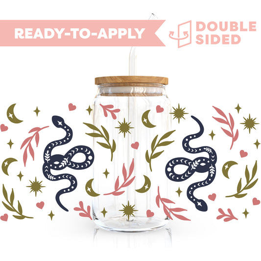[ Double Sided ] 16oz Cup UV DTF Decal | Mystic Snake