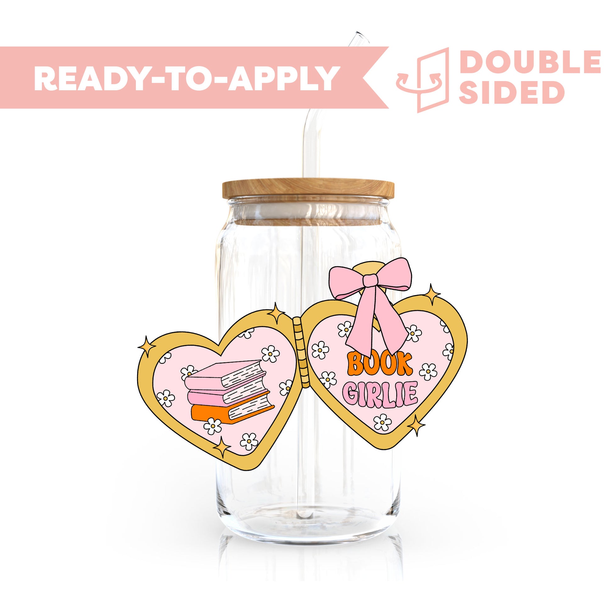 [ Double Sided ] UV DTF Transfer | Book Girlie Locket 