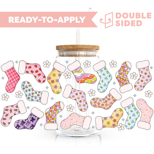 [ Double Sided ] 16oz Cup UV DTF Decal | Fuzzy Socks Season
