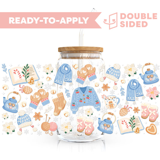 [ Double Sided ] 16oz Cup UV DTF Decal | Hot Chocolate Weather