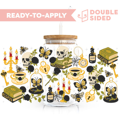 [ Double Sided ] 16oz Cup UV DTF Decal | Dark Academia