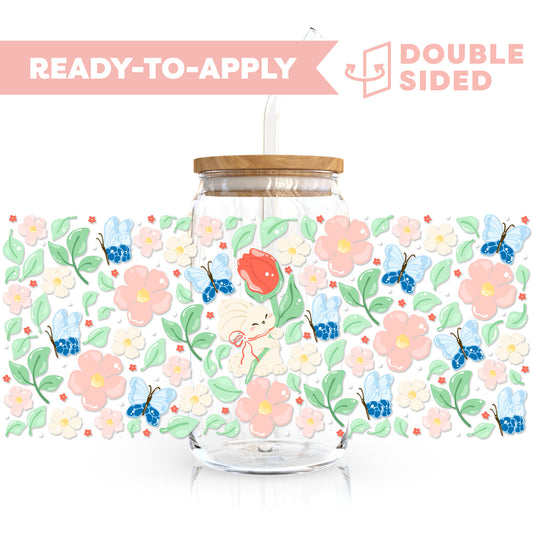 [ Double Sided ] 16oz Cup UV DTF Decal | Happy Bunny 