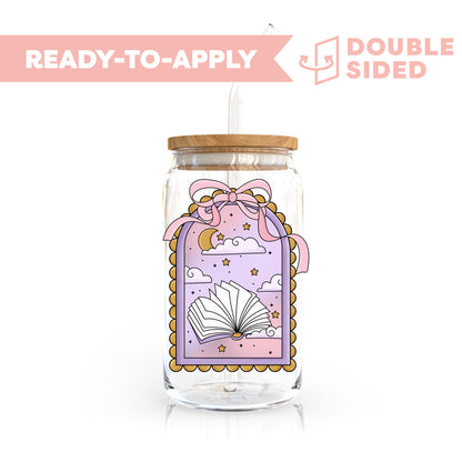 [ Double Sided ] UV DTF Decal | Night Sky Fantasy Book