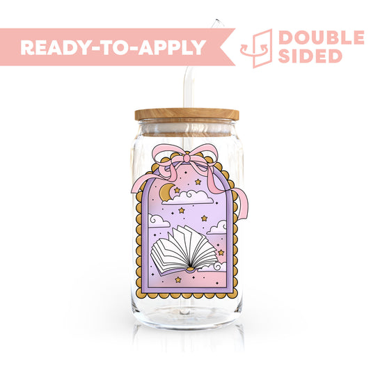 [ Double Sided ] UV DTF Decal | Night Sky Fantasy Book