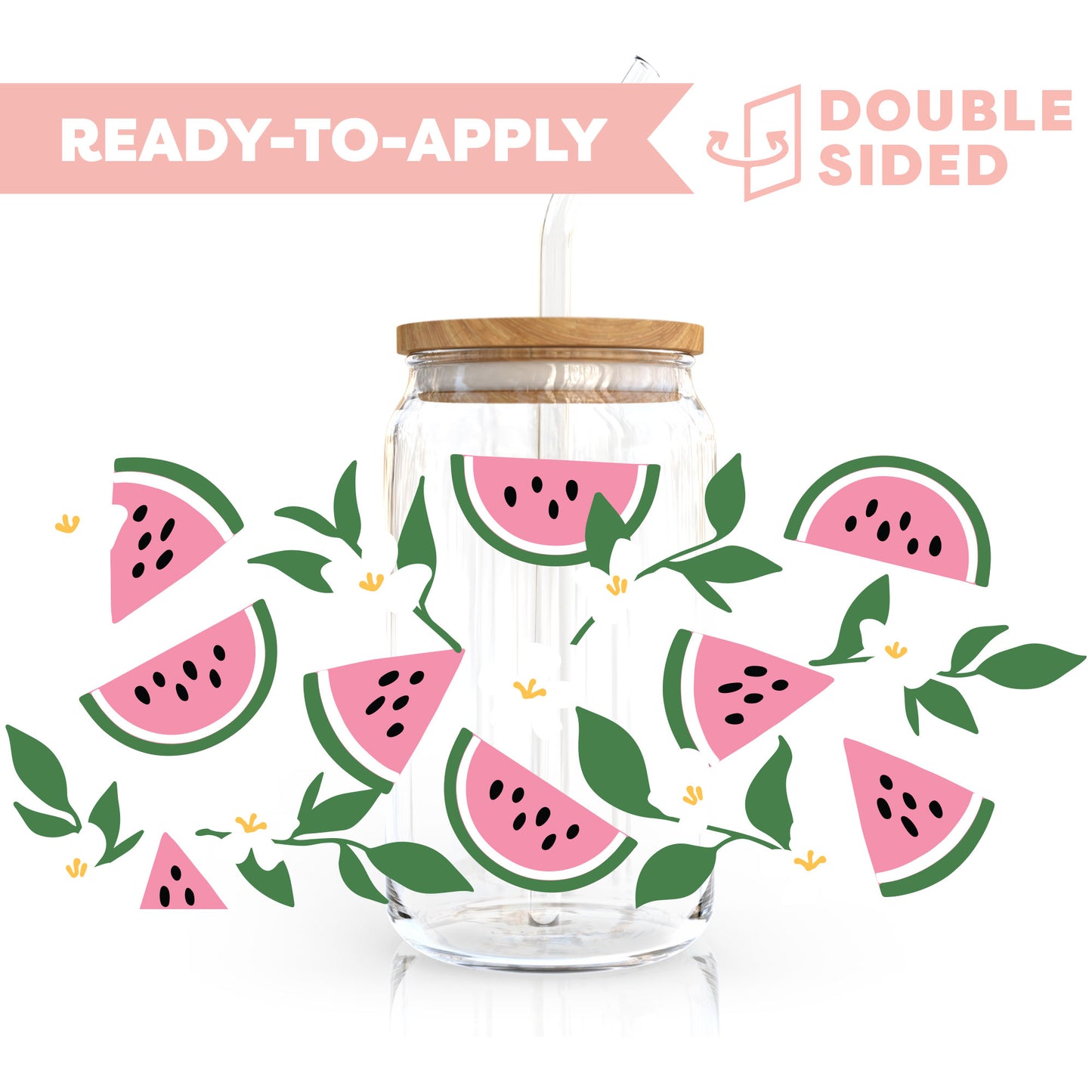 [ Double Sided ] 16oz Cup UV DTF Decal | Watermelon