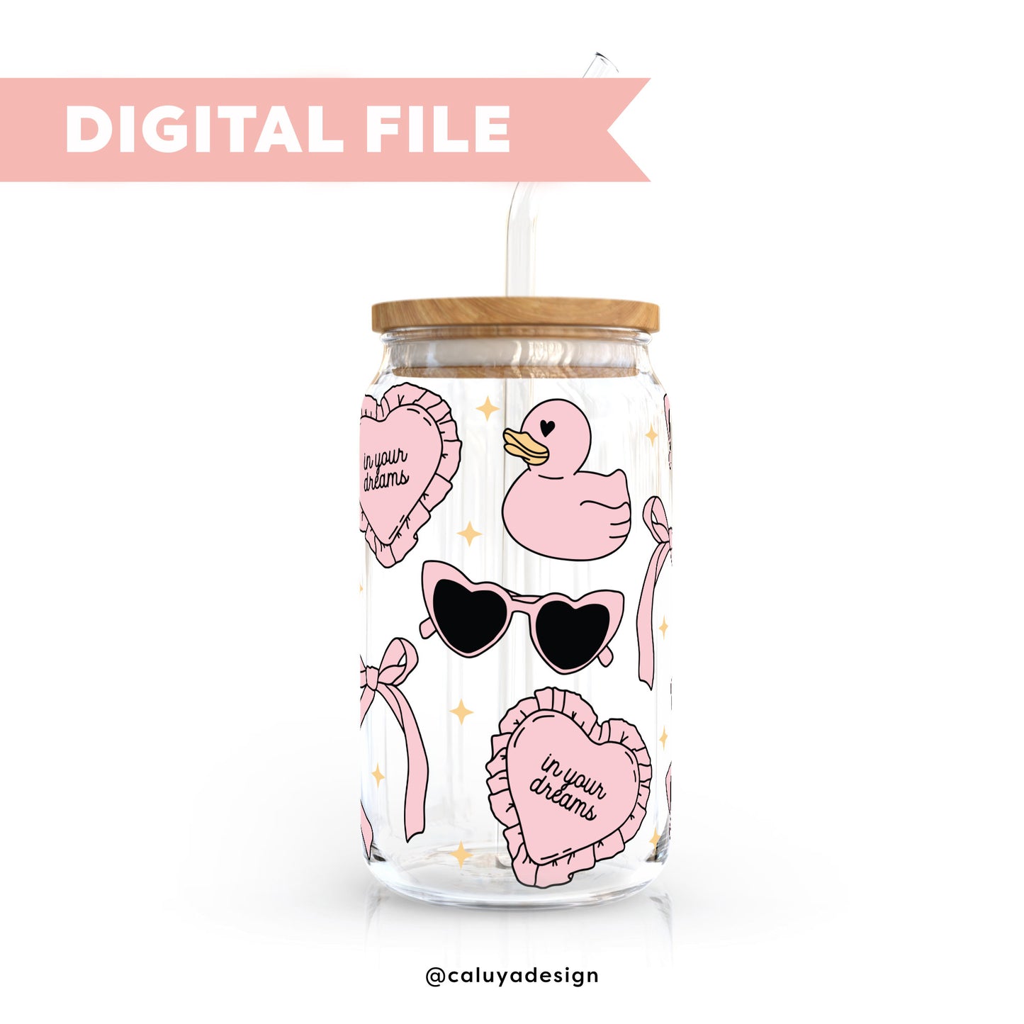 [ Digital File ] 16oz Libbey Can Wrap SVG | Girly Stuff