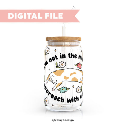 16oz Libbey Can Cup Wrap SVG | Cozy Cat SVG