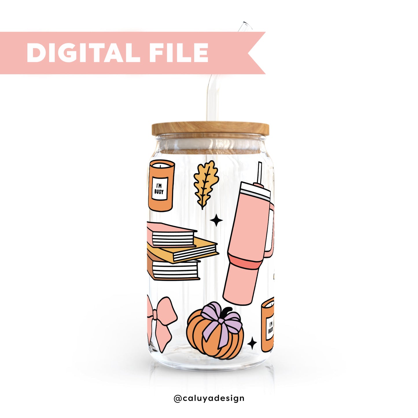 16oz Libbey Can Wrap SVG | Fall Girly SVG