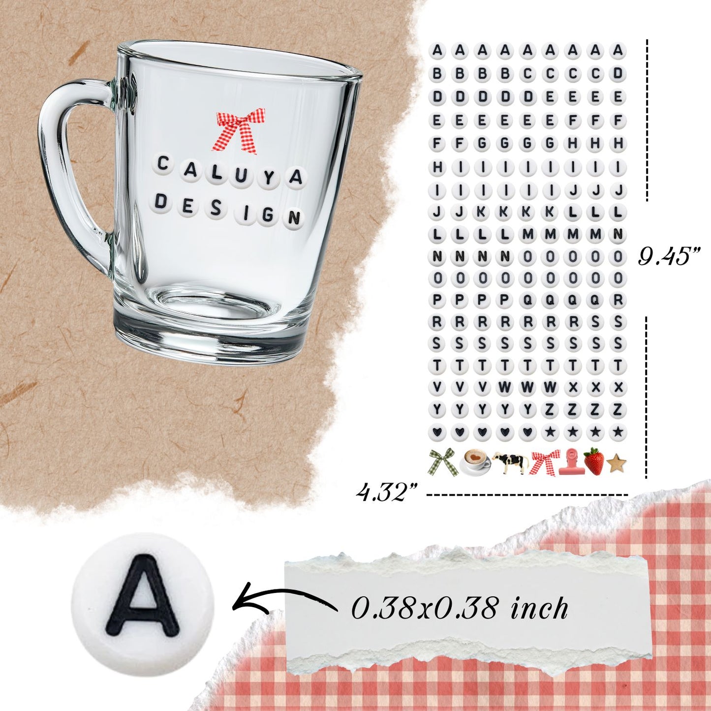 [ Double Sided ] Letter Sticker Sheet | Circle Letter Beads
