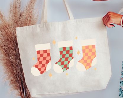 FREE Christmas Stocking SVG | Checkered Stocking SVG