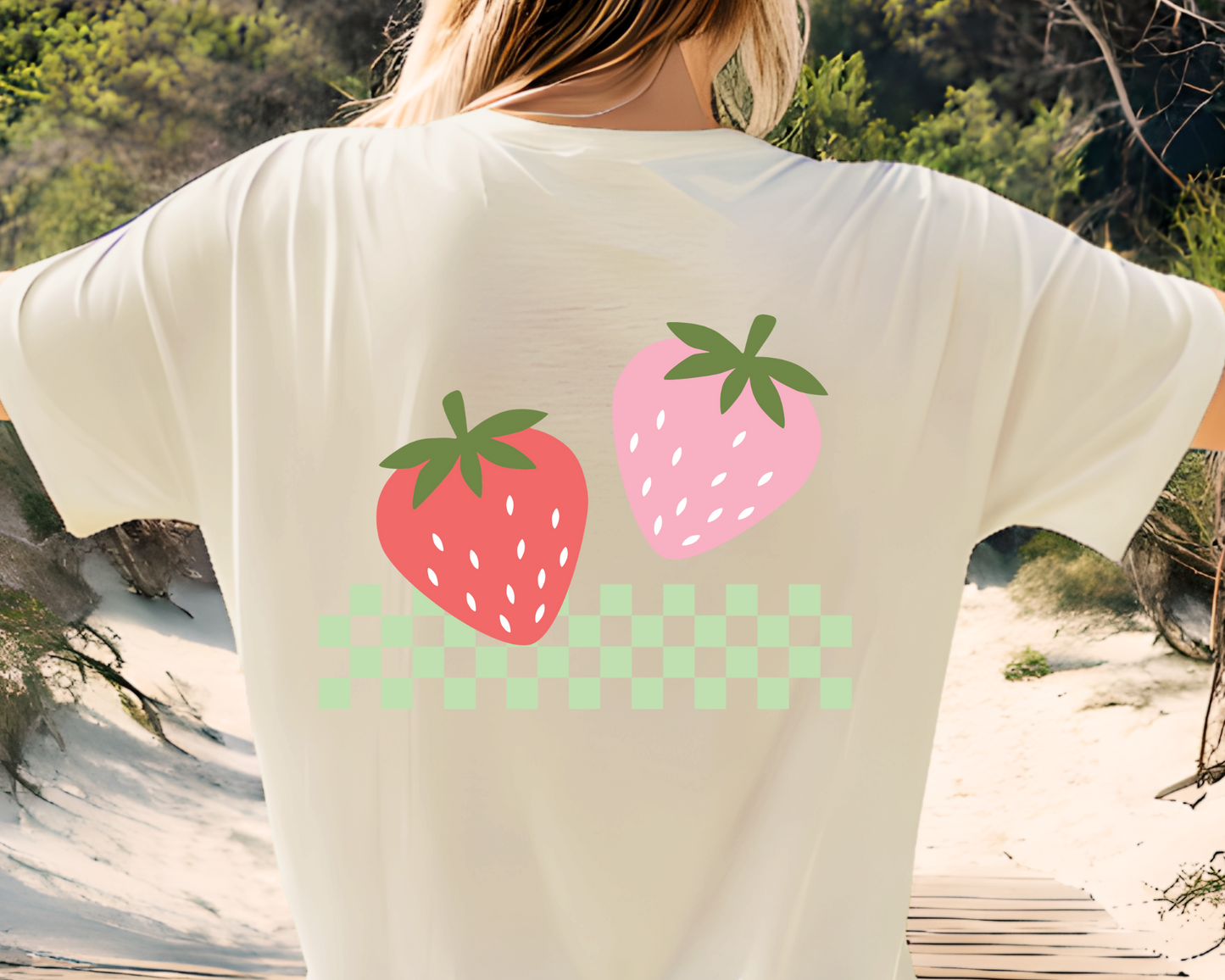 FREE Retro Strawberry SVG | Checkered Strawberry SVG