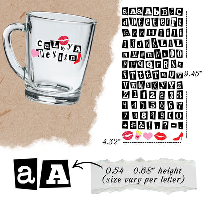 [ Double Sided ] Letter Sticker Sheet | Ransom Letter White