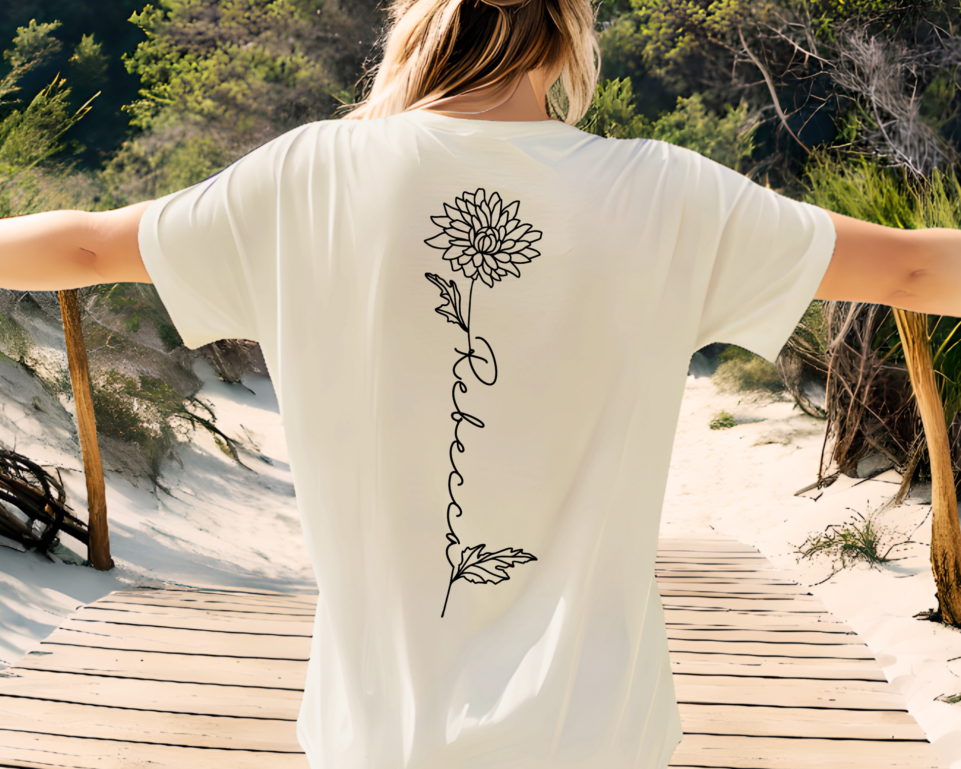 Long Stem Rose Stroke PNG & SVG Design For T-Shirts