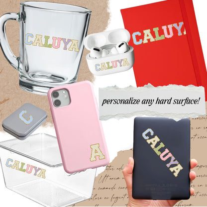 [ Double Sided ] Letter Sticker Sheet | Chenille Letters Bubble Gum Pink