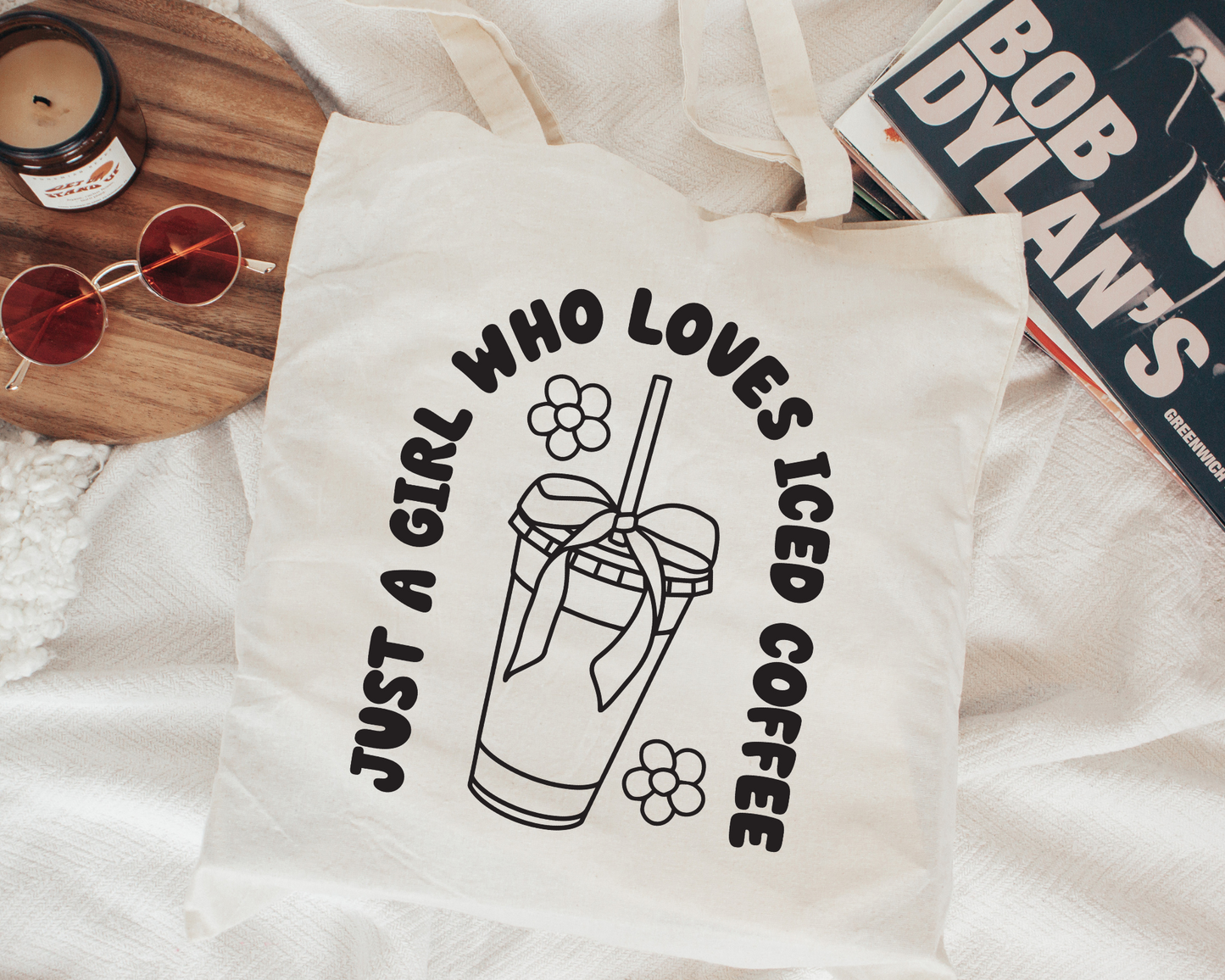 FREE Just A Girl SVG | Loves Iced Coffee Outline SVG