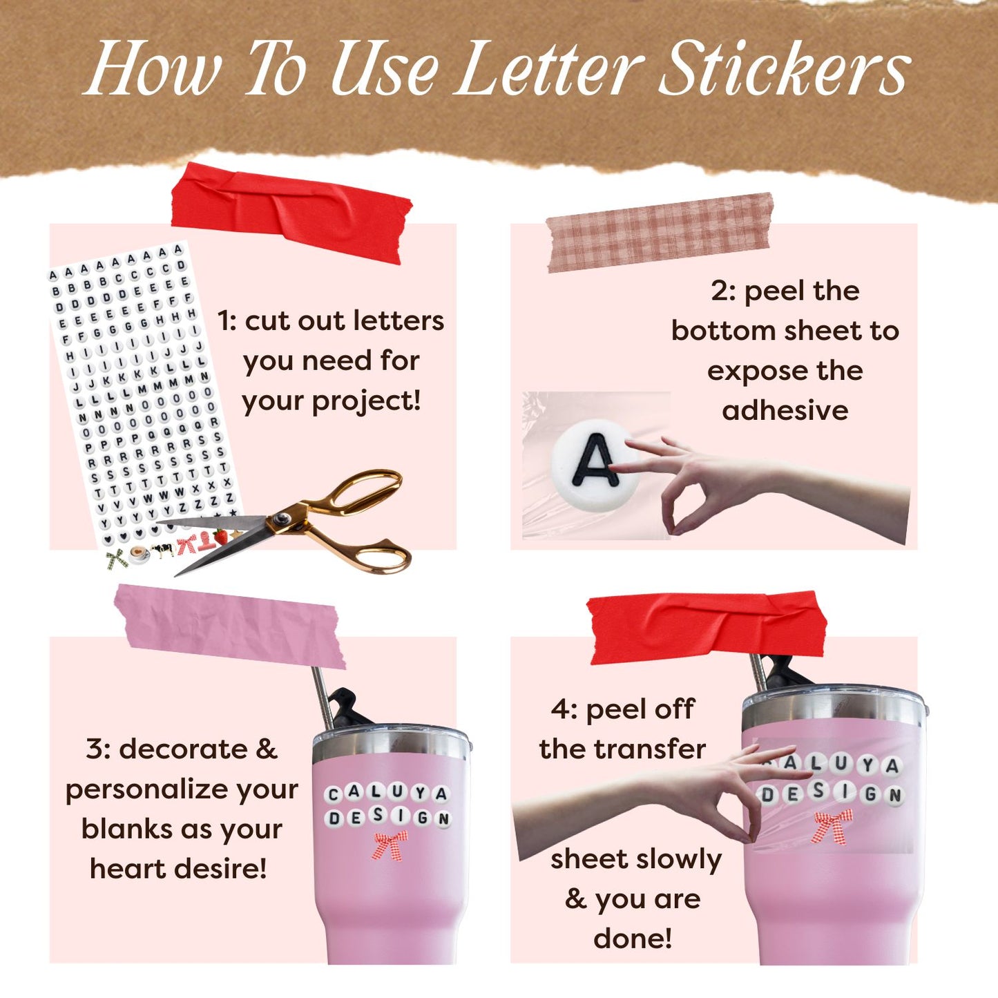 [ Double Sided ] Letter Sticker Sheet | Ransom Letter White