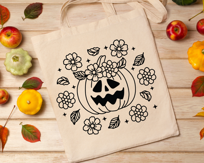 FREE Floral Crown Pumpkin SVG | Fall Pumpkin Outline SVG