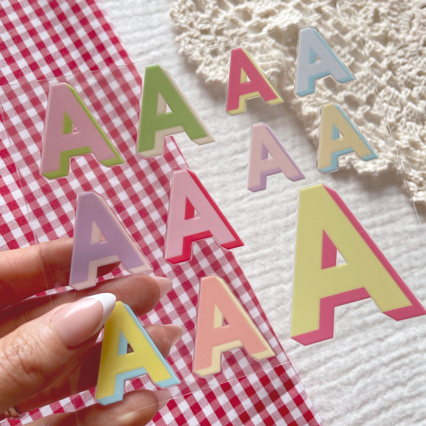 [ Double Sided ] UV DTF Decal Initial Alphabet | Duo Block Letters