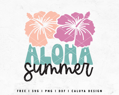 FREE Aloha Summer SVG | Hello Summer SVG Cut File for Cricut, Cameo Silhouette | Free SVG Cut File