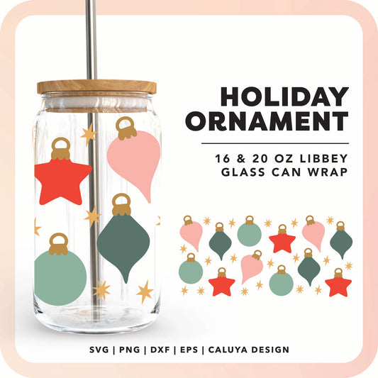 16oz Libbey Can Cup Wrap | Ornament Wrap SVG