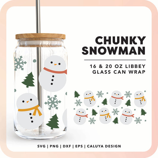 16oz Libbey Can Cup Wrap | Snowman SVG Cut File for Cricut, Cameo Silhouette | Free SVG Cut File