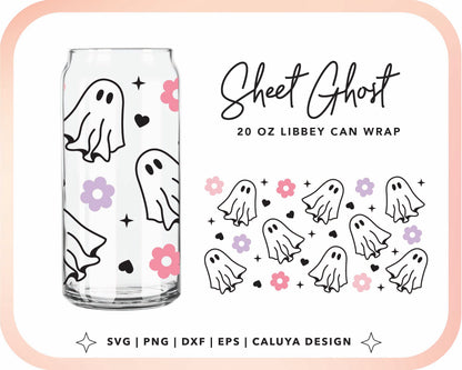 20oz Libbey Can Cup Wrap | Sheet Ghost Cup Wrap Cut File for Cricut, Cameo Silhouette | Free SVG Cut File