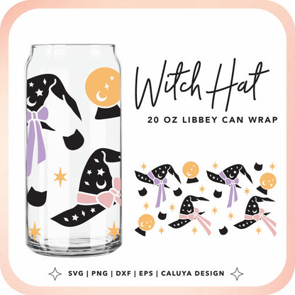20oz Libbey Can Cup Wrap | Witch Hat Cup Wrap Cut File for Cricut, Cameo Silhouette | Free SVG Cut File