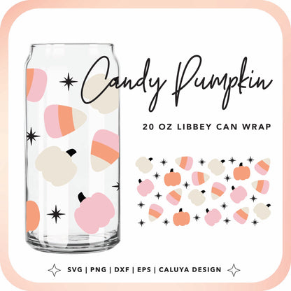 20oz Libbey Can Cup Wrap | Pumpkin Candy Corn Cup Wrap