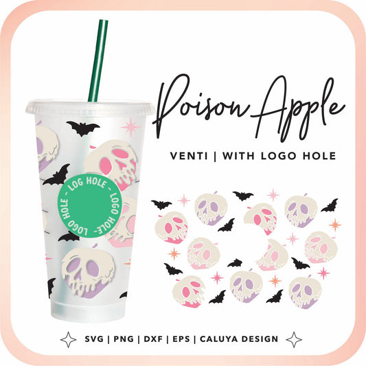 With Logo Venti Cup Wrap SVG | Poisoned Apple Cup Wrap Cut File for Cricut, Cameo Silhouette | Free SVG Cut File