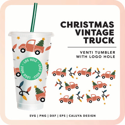With Logo Venti Cup Wrap SVG | Vintage Truck SVG Cut File for Cricut, Cameo Silhouette | Free SVG Cut File