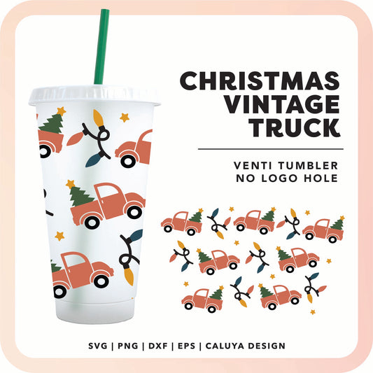 No Logo Venti Cup Wrap SVG | Vintage Truck SVG Cut File for Cricut, Cameo Silhouette | Free SVG Cut File