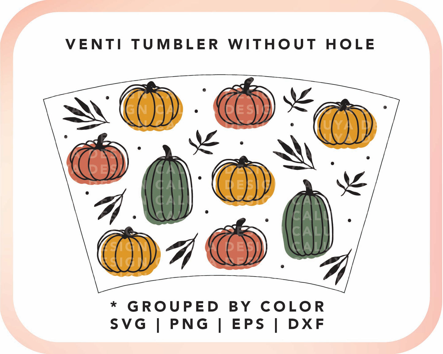 No Logo Venti Cup Wrap SVG | Boho Pumpkin Cup Wrap