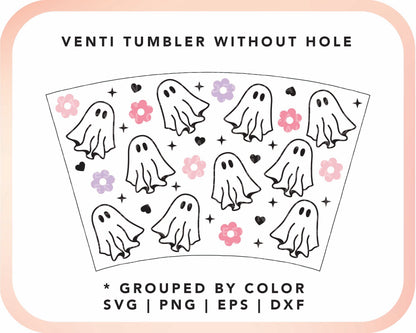 No Logo Venti Cup Wrap SVG | Sheet Ghost Cup Wrap