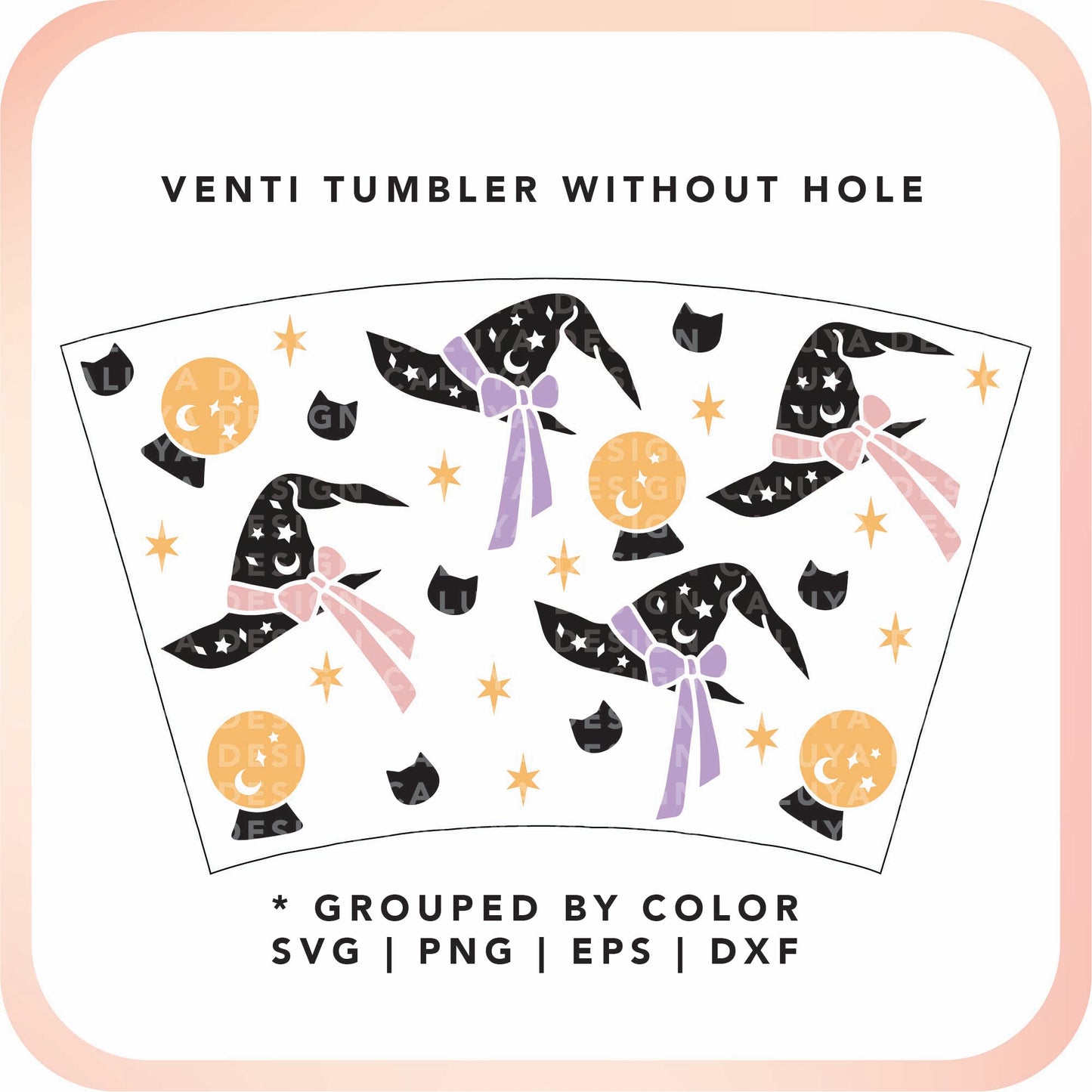 No Logo Venti Cup Wrap SVG | Witch Hat Cup Wrap