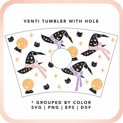 With Logo Venti Cup Wrap SVG | Witch Hat Cup Wrap
