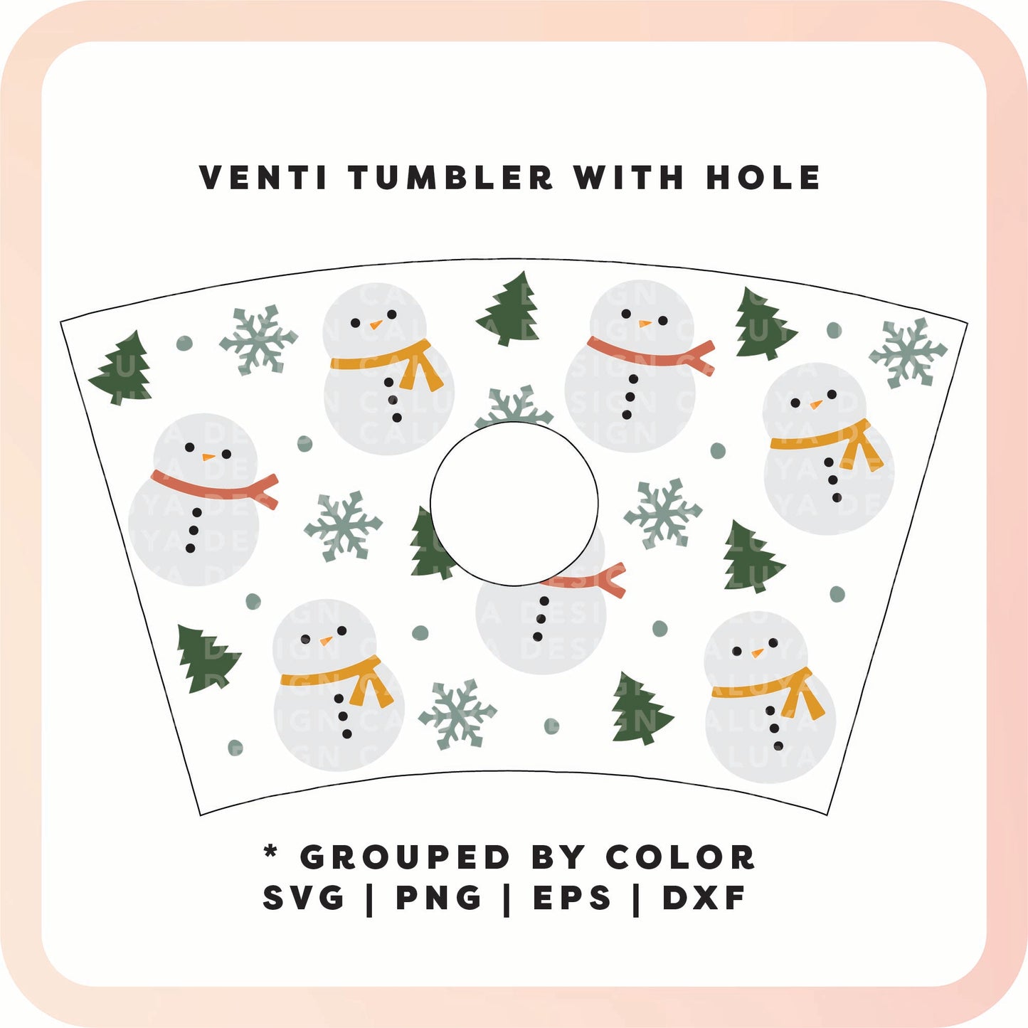 With Logo Venti Cup Wrap SVG | Snowman SVG