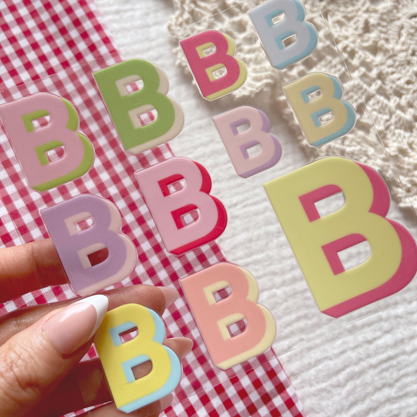 [ Double Sided ] UV DTF Decal Initial Alphabet | Duo Block Letters