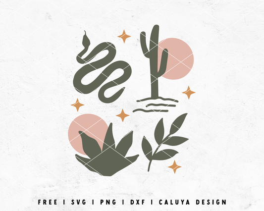 FREE Boho Desert SVG | Cactus  SVG Cut File for Cricut, Cameo Silhouette | Free SVG Cut File