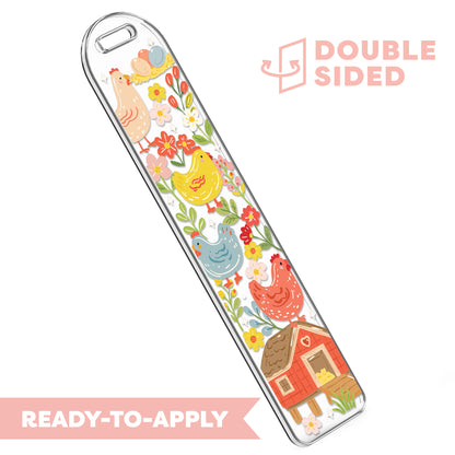 [ Double Sided ] Bookmark UV DTF Decal | Happy Chicken Farm 🐓
