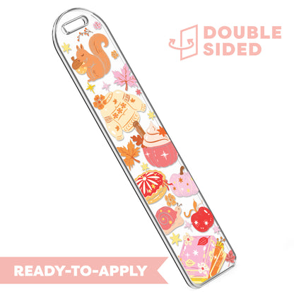 [ Double Sided ] Bookmark UV DTF Decal | Coquette Autumn
