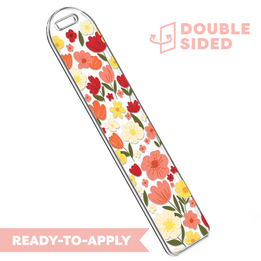[ Double Sided ] Bookmark UV DTF Decal | Floral Autumn Field