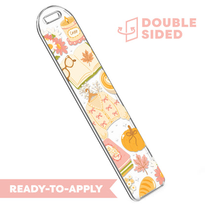 [ Double Sided ] Bookmark UV DTF Decal | Cozy Fall Reading Time