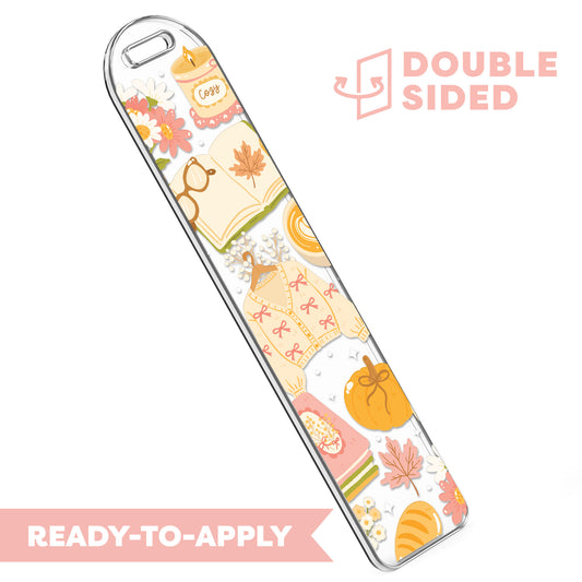 [ Double Sided ] Bookmark UV DTF Decal | Cozy Fall Reading Time