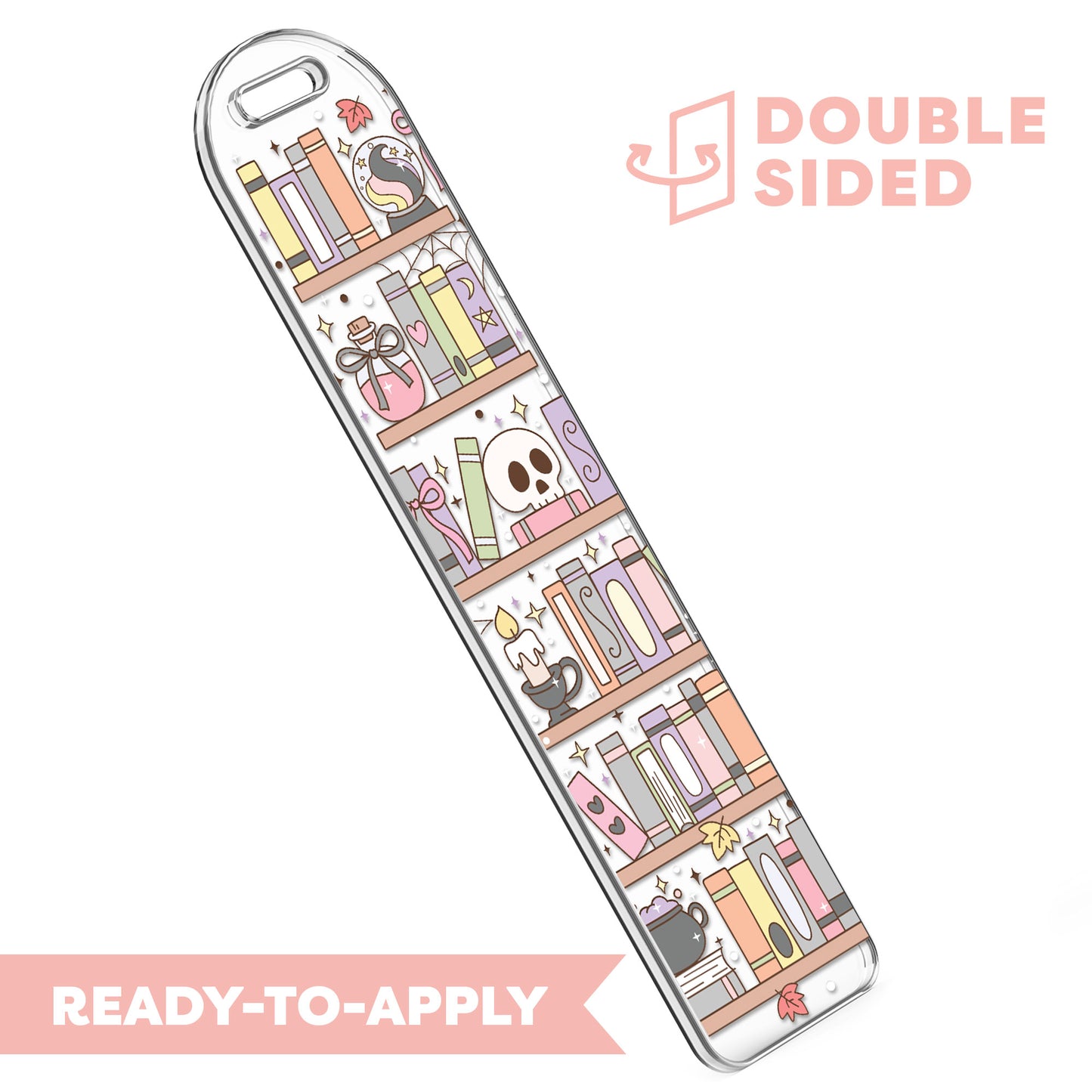 [ Double Sided ] Bookmark UV DTF Decal | Halloween Bookshelf