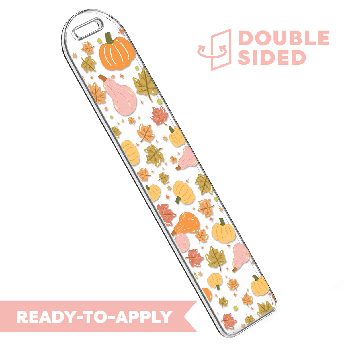 [ Double Sided ] Bookmark UV DTF Decal | Falling Leaves & Pumpkin